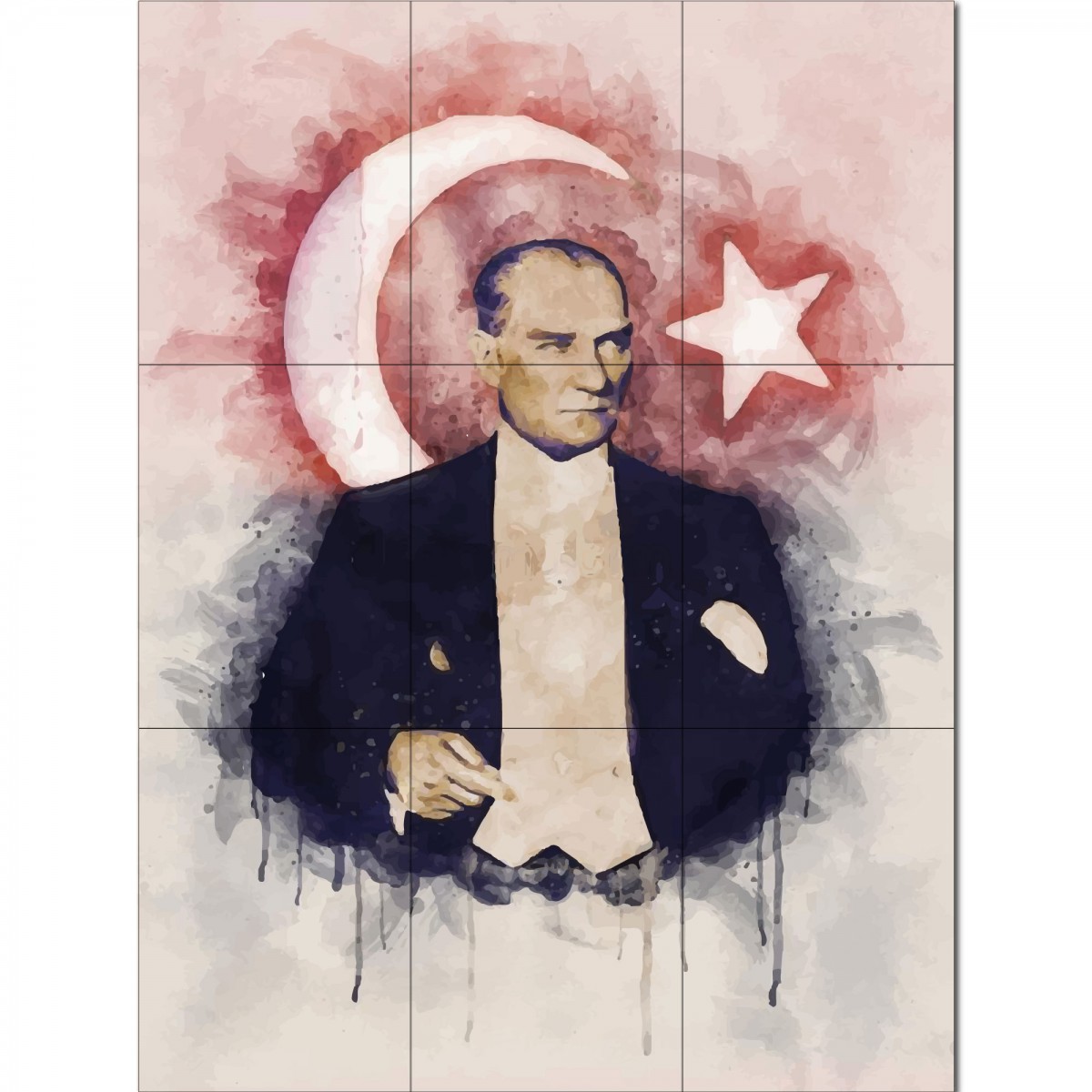 Atatürk Serisi 40,50x54 Cm 9 Parça Atatürk Ahşap Tablo Seti Atatürk Serisi 40,50x54 Cm 9 Parça Atatürk Ahşap Tablo Seti