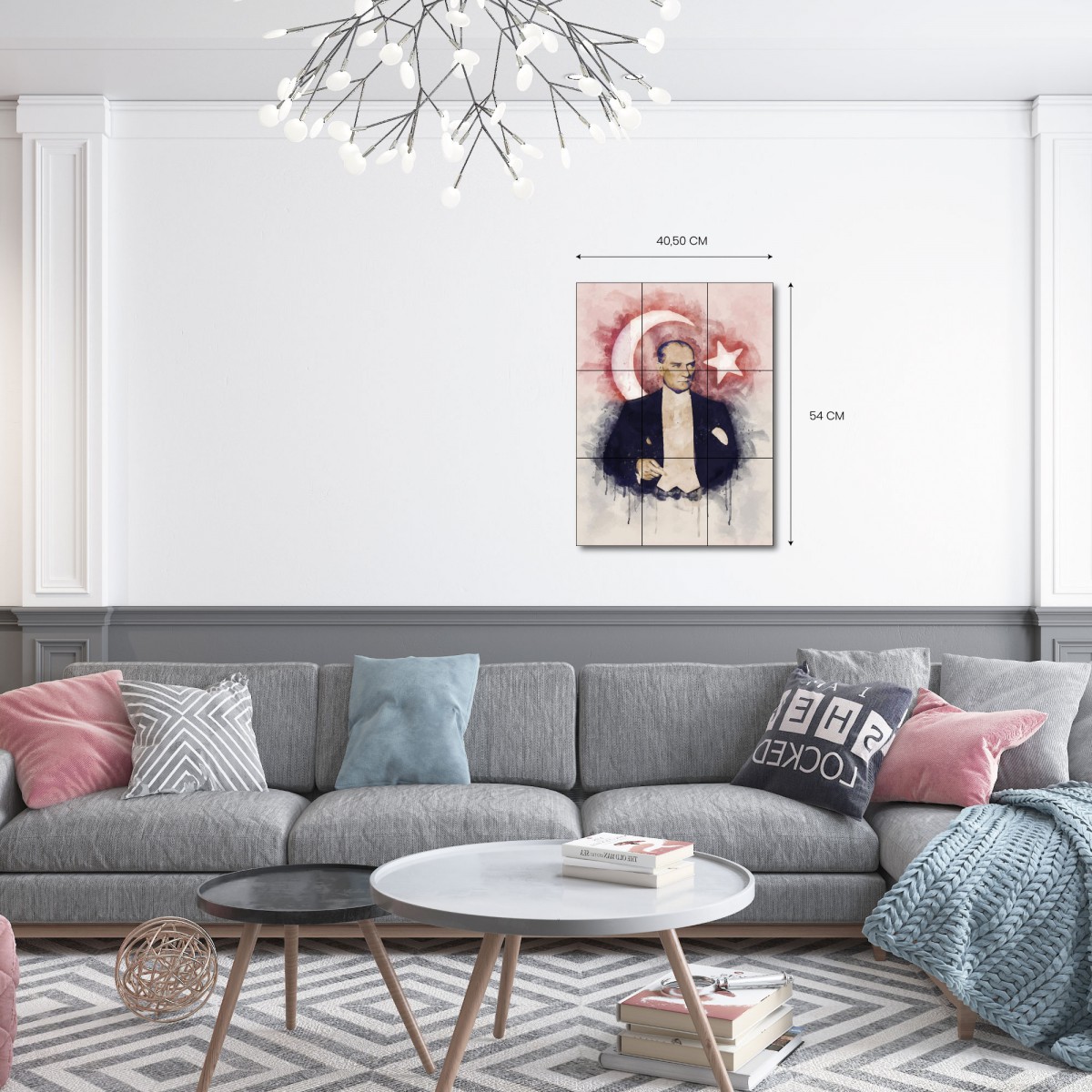 Atatürk Serisi 40,50x54 Cm 9 Parça Atatürk Ahşap Tablo Seti Atatürk Serisi 40,50x54 Cm 9 Parça Atatürk Ahşap Tablo Seti