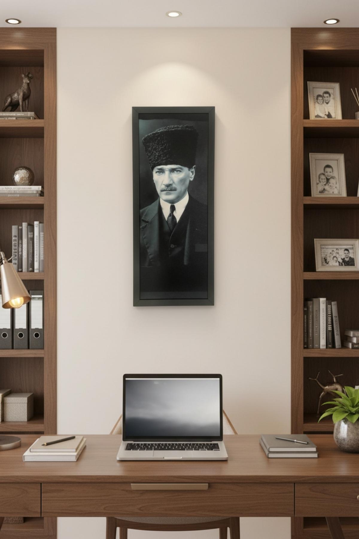 Atatürk Tablosu - 25x60 cm Dikey UV Baskılı MDF Atatürk Poster Tablo