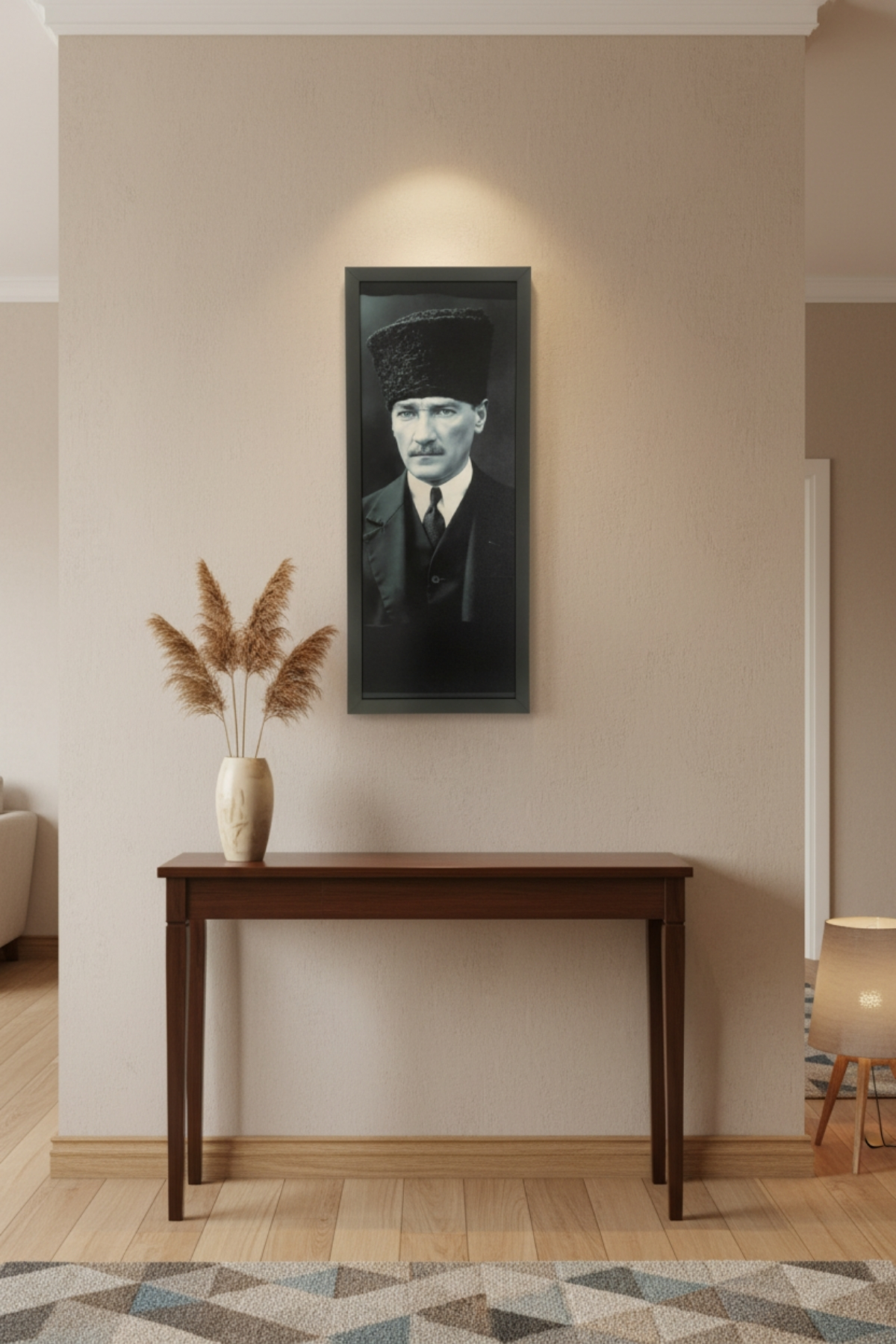 Atatürk Tablosu - 25x60 cm Dikey UV Baskılı MDF Atatürk Poster Tablo