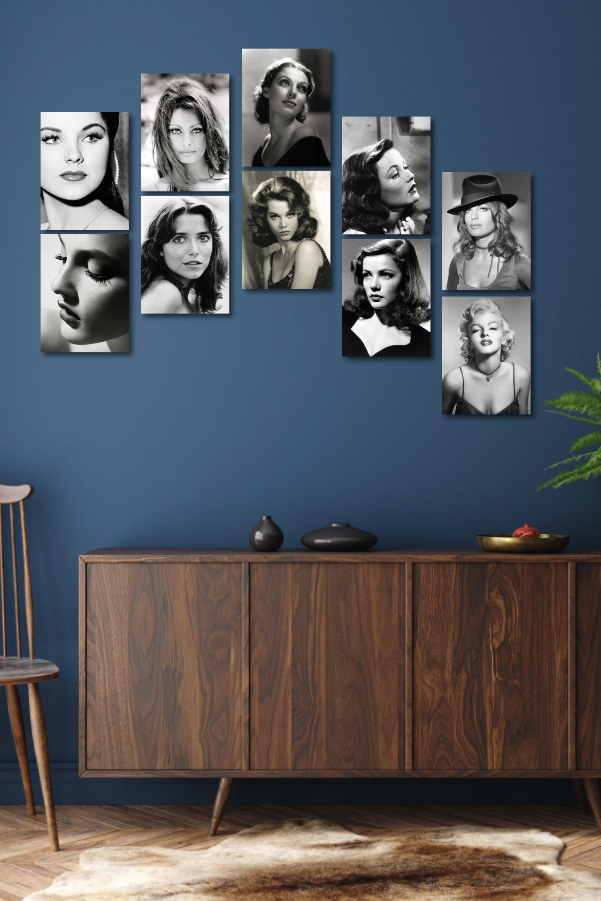 Black and White Women Faces 13,5 x 18 Cm 10'lu Ahşap Tablo Seti Black and White Women Faces 13,5 x 18 Cm 10'lu Ahşap Tablo Seti