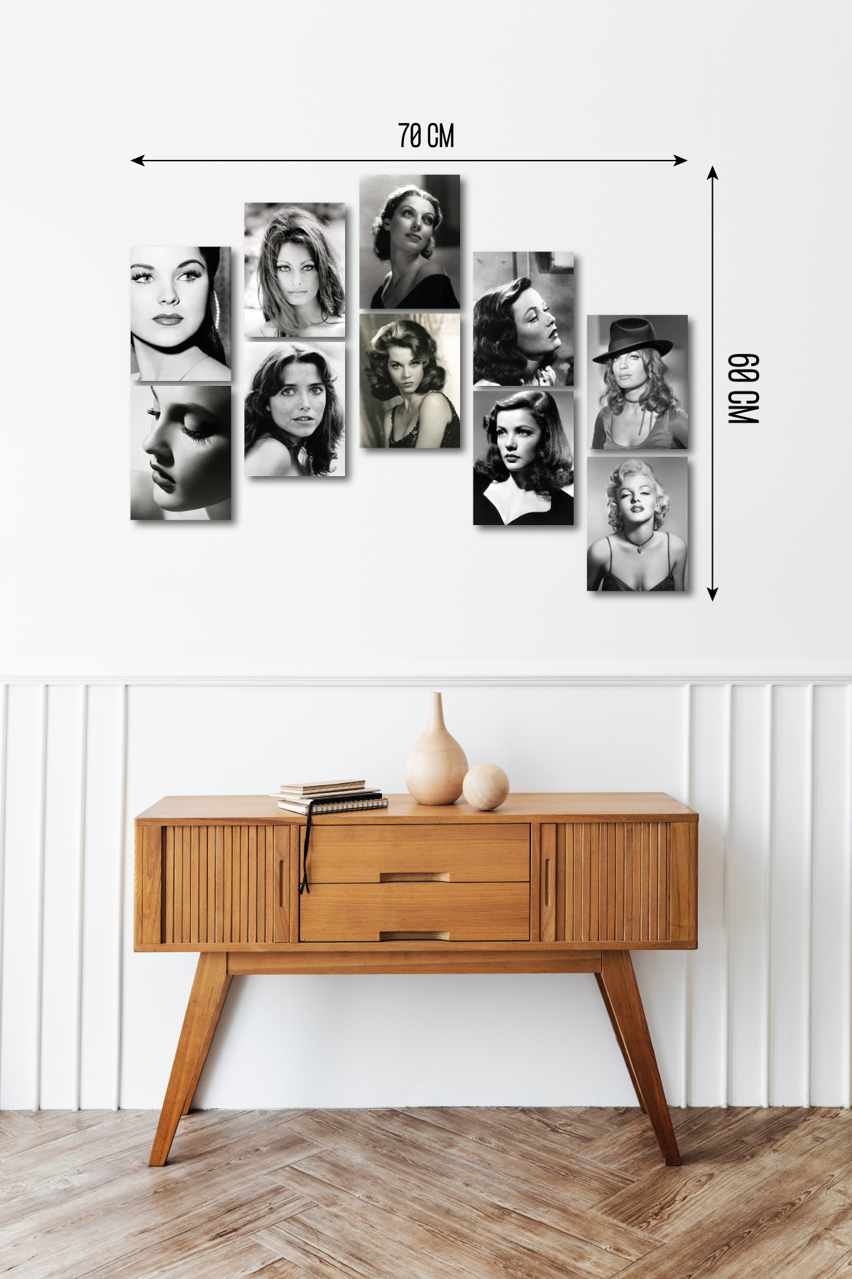 Black and White Women Faces 13,5 x 18 Cm 10'lu Ahşap Tablo Seti Black and White Women Faces 13,5 x 18 Cm 10'lu Ahşap Tablo Seti