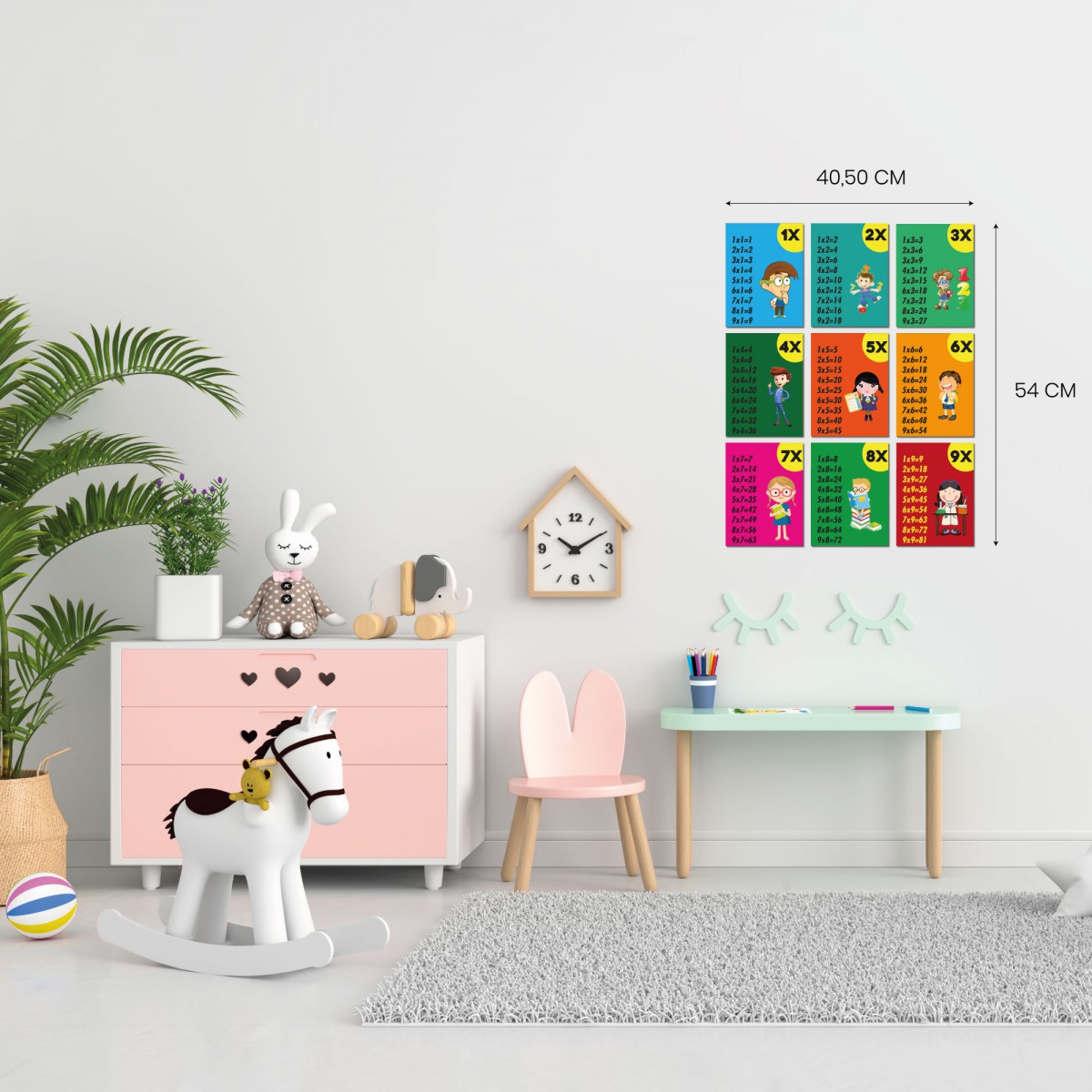 Çarpım Tablosu 40,50x54 Cm 9 Parça Çarpım Tablosu Öğreten Tablo Seti Çarpım Tablosu 40,50x54 Cm 9 Parça Çarpım Tablosu Öğreten Tablo Seti
