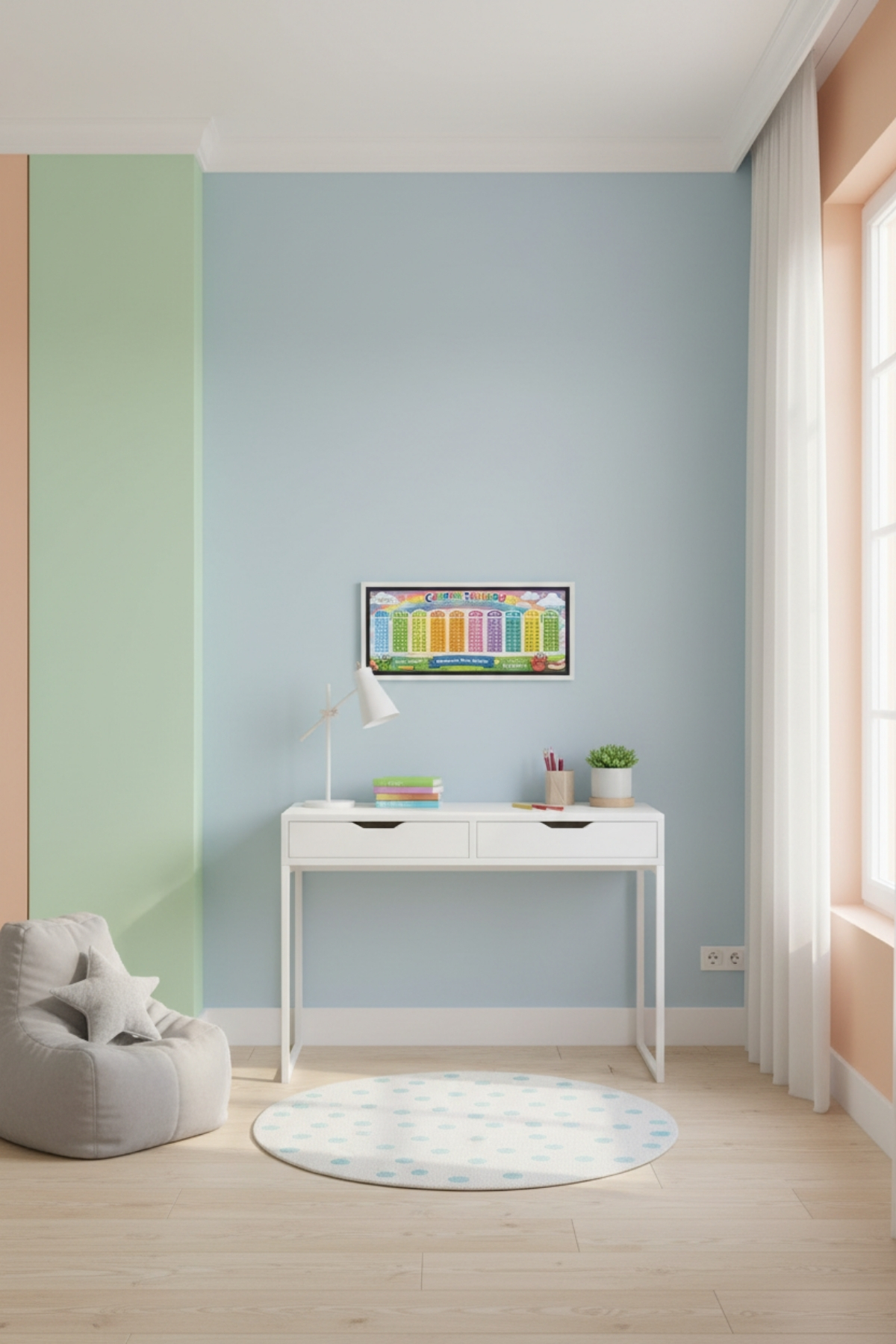 Çerçeveli Çarpım Tablosu – Eğitici İlkokul Matematik Duvar Tablosu | Çocuk Odası & Sınıf Posteri