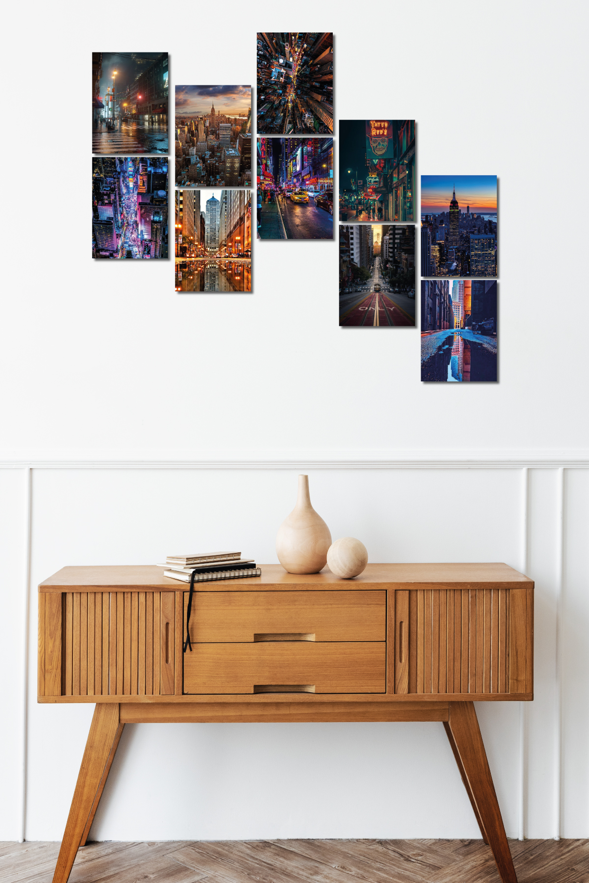 City Lights 13,5 x 18 Cm 10'lu Ahşap Tablo Seti City Lights 13,5 x 18 Cm 10'lu Ahşap Tablo Seti