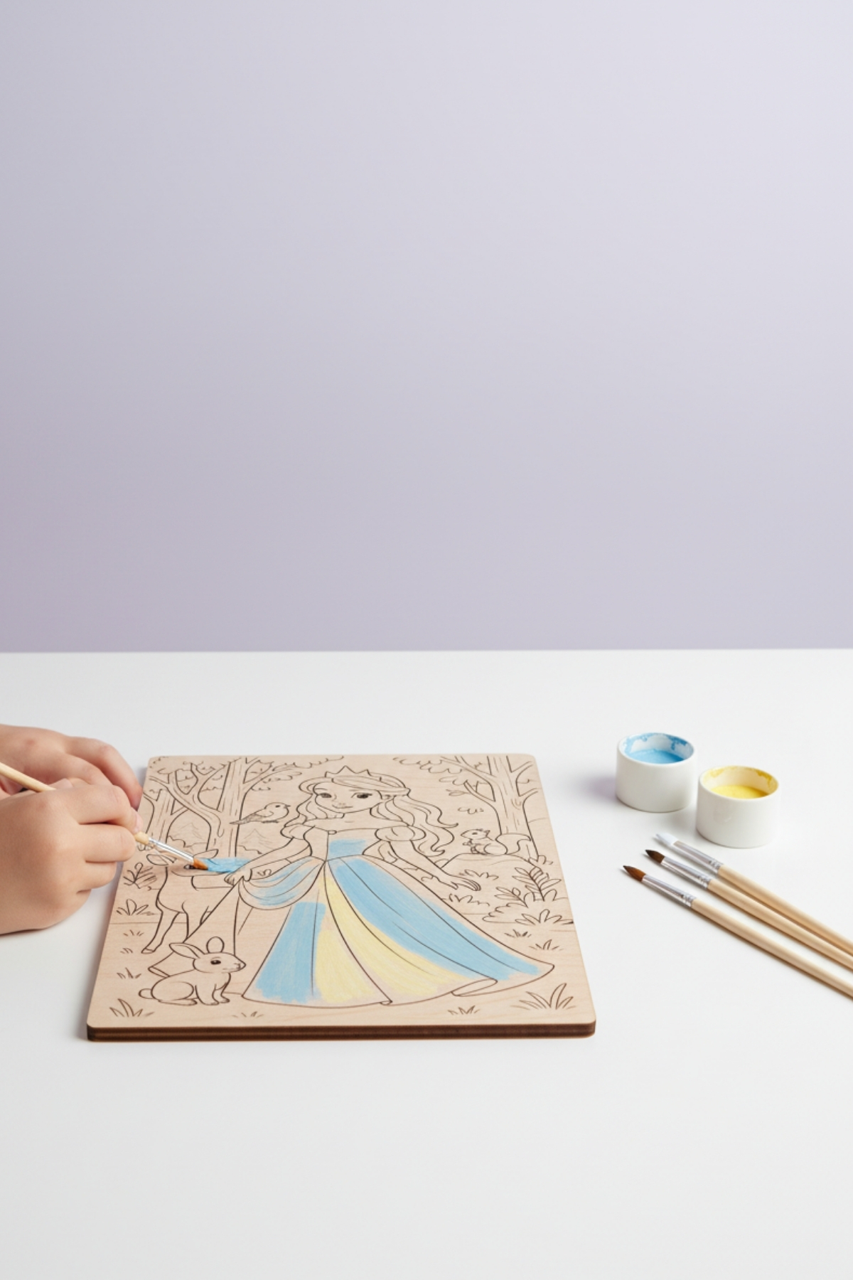 Çocuklar İçin Ahşap Boyama Seti – 16 Parça MDF Boyama Kitabı, 6 Renk Akrilik Boya ve 2 Fırça Çocuklar İçin Ahşap Boyama Seti – 16 Parça MDF Boyama Kitabı, 6 Renk Akrilik Boya ve 2 Fırça