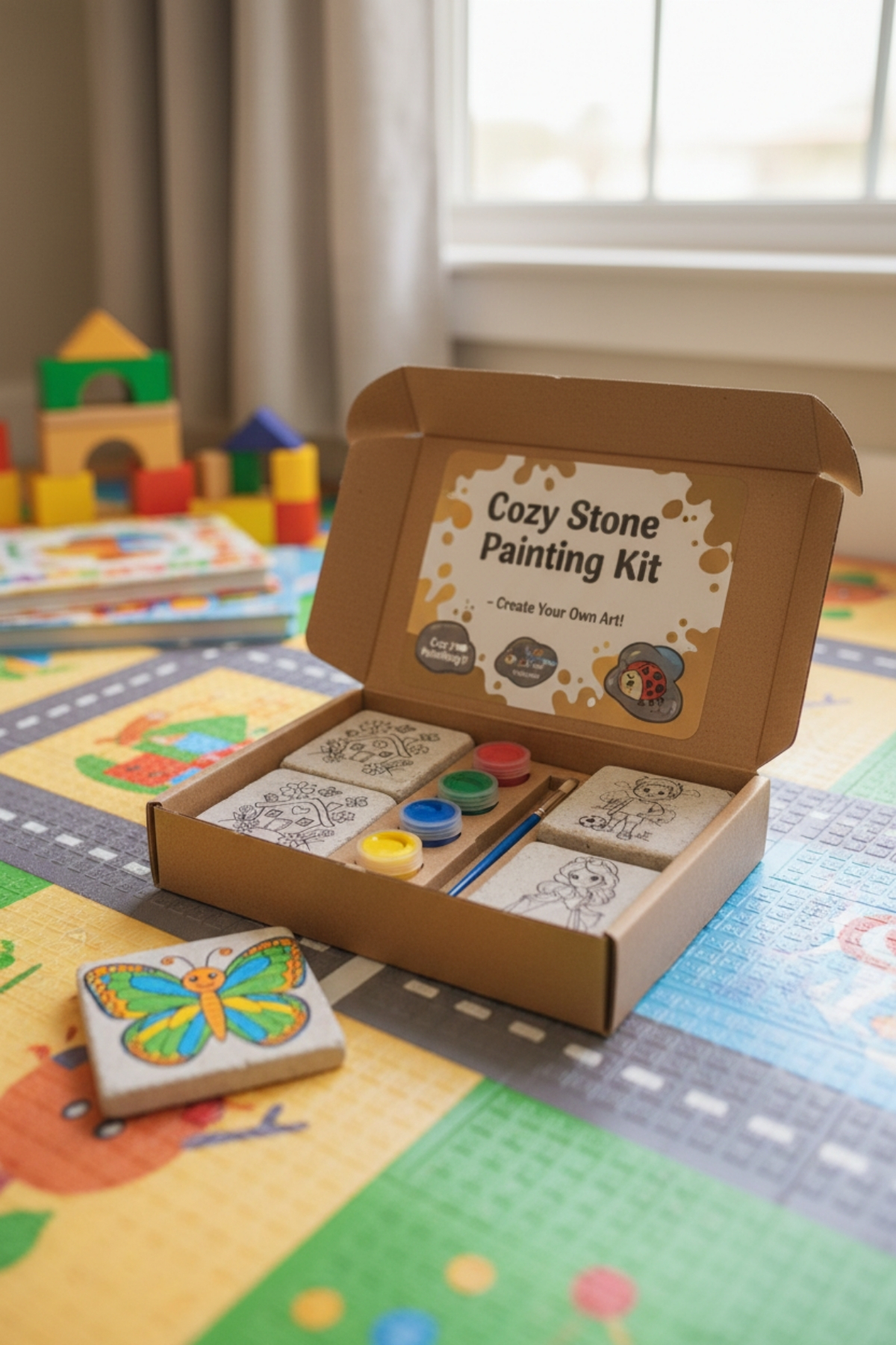 Çocuklar için 6'lı Doğal Taş Boyama Seti 10x10 cm Beyaz Mermer Parçalar Çocuklar için 6'lı Doğal Taş Boyama Seti 10x10 cm Beyaz Mermer Parçalar