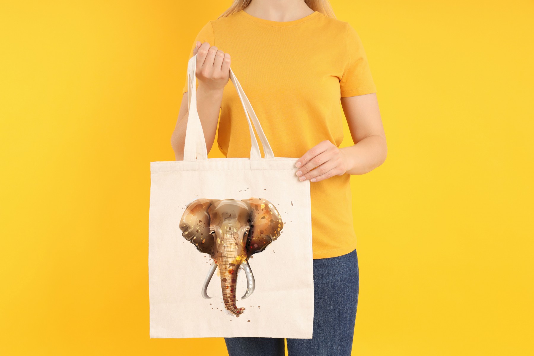 Elephant Özel Tasarım Ham Bez Çanta
