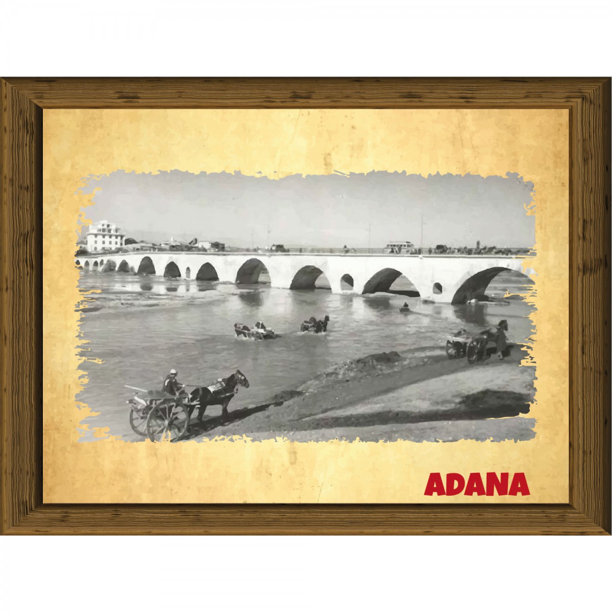 Eski Adana 13,5x18 cm Çerçeve Görünümlü 5'li Ahşap Tablo Seti, Siyah Beyaz Tablo Eski Adana 13,5x18 cm Çerçeve Görünümlü 5'li Ahşap Tablo Seti, Siyah Beyaz Tablo