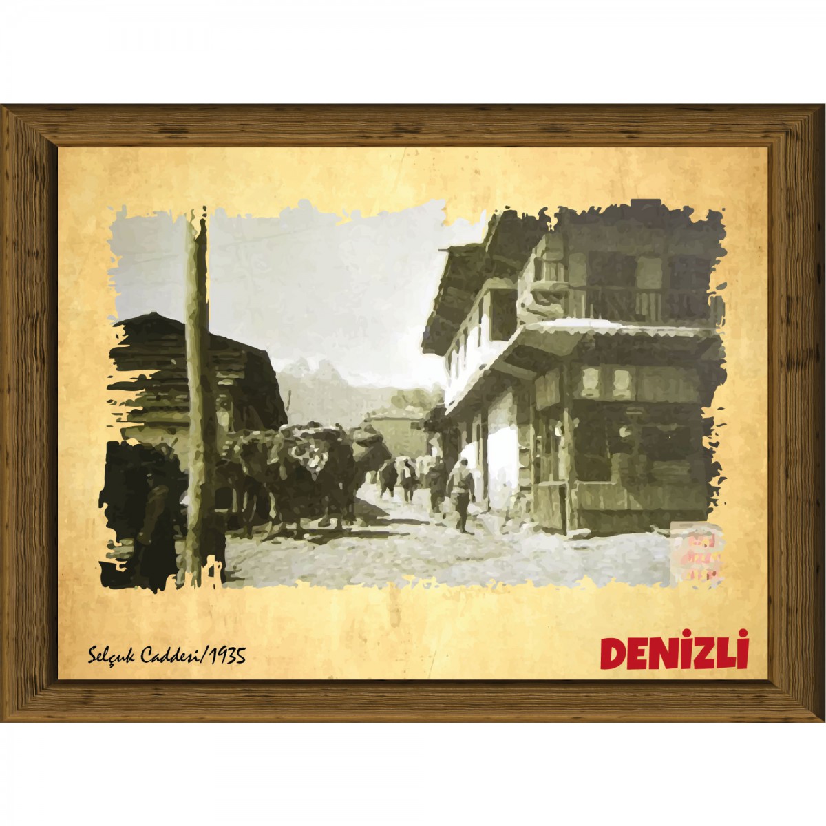 Eski Denizli 13,5x18 cm Çerçeve Görünümlü 5'li Ahşap Tablo Seti, Siyah Beyaz Tablo Eski Denizli 13,5x18 cm Çerçeve Görünümlü 5'li Ahşap Tablo Seti, Siyah Beyaz Tablo