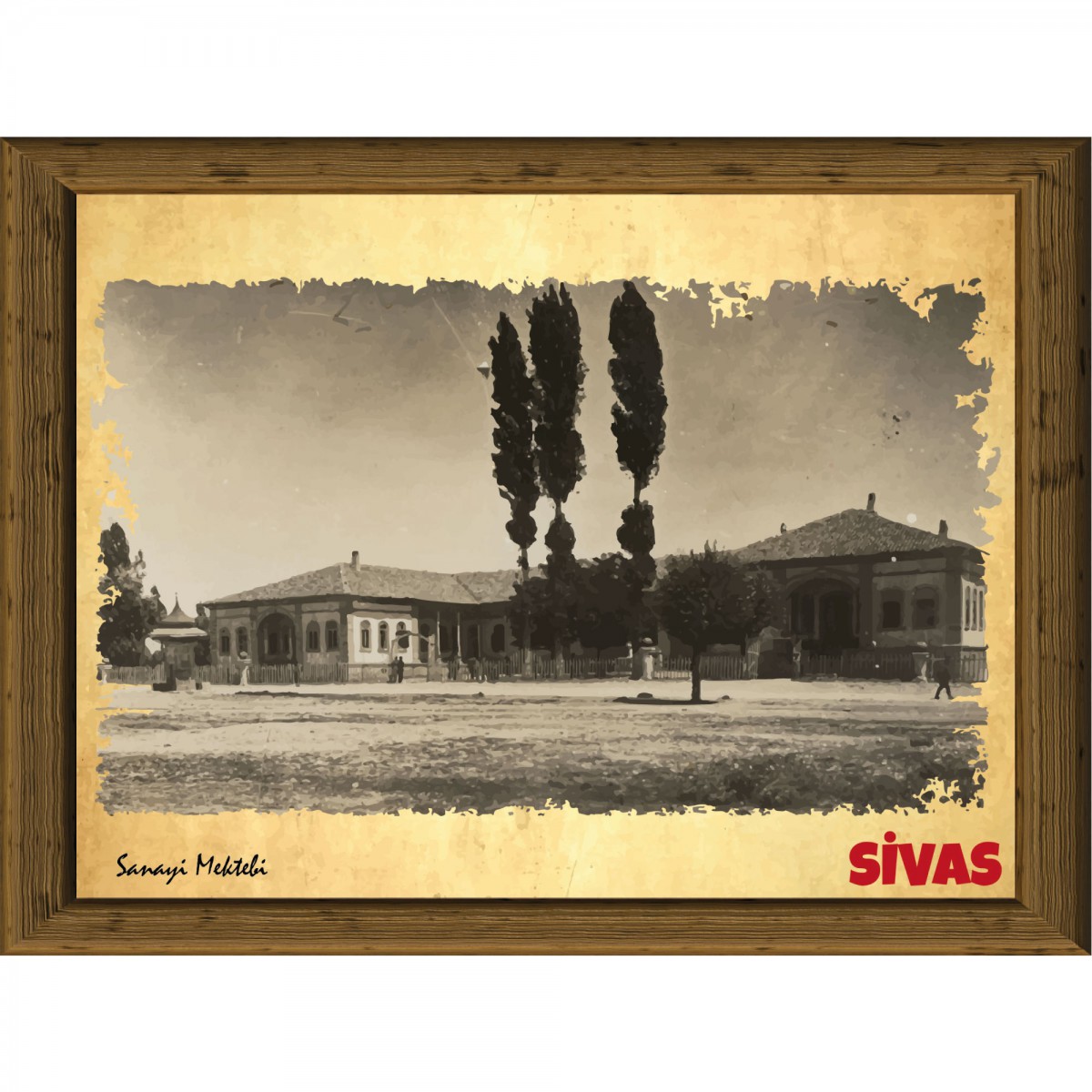 Eski Sivas 13,5x18 cm Çerçeve Görünümlü 5'li Ahşap Tablo Seti, Siyah Beyaz Tablo Eski Sivas 13,5x18 cm Çerçeve Görünümlü 5'li Ahşap Tablo Seti, Siyah Beyaz Tablo