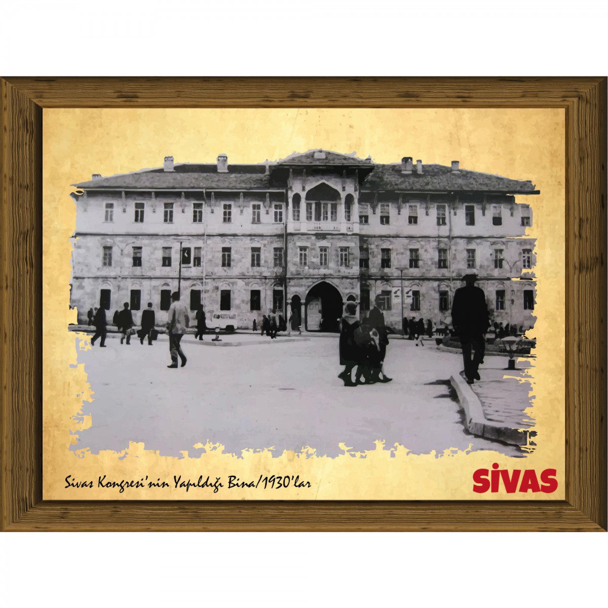 Eski Sivas 13,5x18 cm Çerçeve Görünümlü 5'li Ahşap Tablo Seti, Siyah Beyaz Tablo Eski Sivas 13,5x18 cm Çerçeve Görünümlü 5'li Ahşap Tablo Seti, Siyah Beyaz Tablo