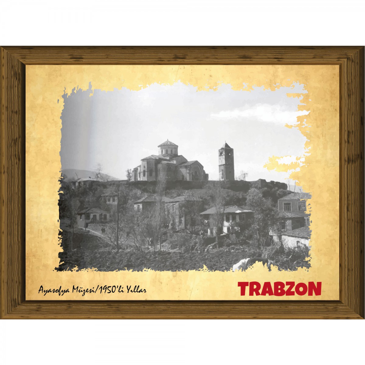 Eski Trabzon 13,5x18 cm Çerçeve Görünümlü 5'li Ahşap Tablo Seti, Siyah Beyaz Tablo Eski Trabzon 13,5x18 cm Çerçeve Görünümlü 5'li Ahşap Tablo Seti, Siyah Beyaz Tablo