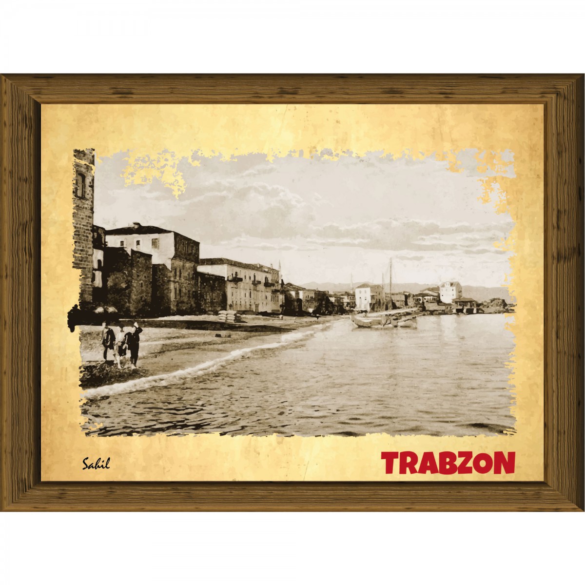 Eski Trabzon 13,5x18 cm Çerçeve Görünümlü 5'li Ahşap Tablo Seti, Siyah Beyaz Tablo Eski Trabzon 13,5x18 cm Çerçeve Görünümlü 5'li Ahşap Tablo Seti, Siyah Beyaz Tablo