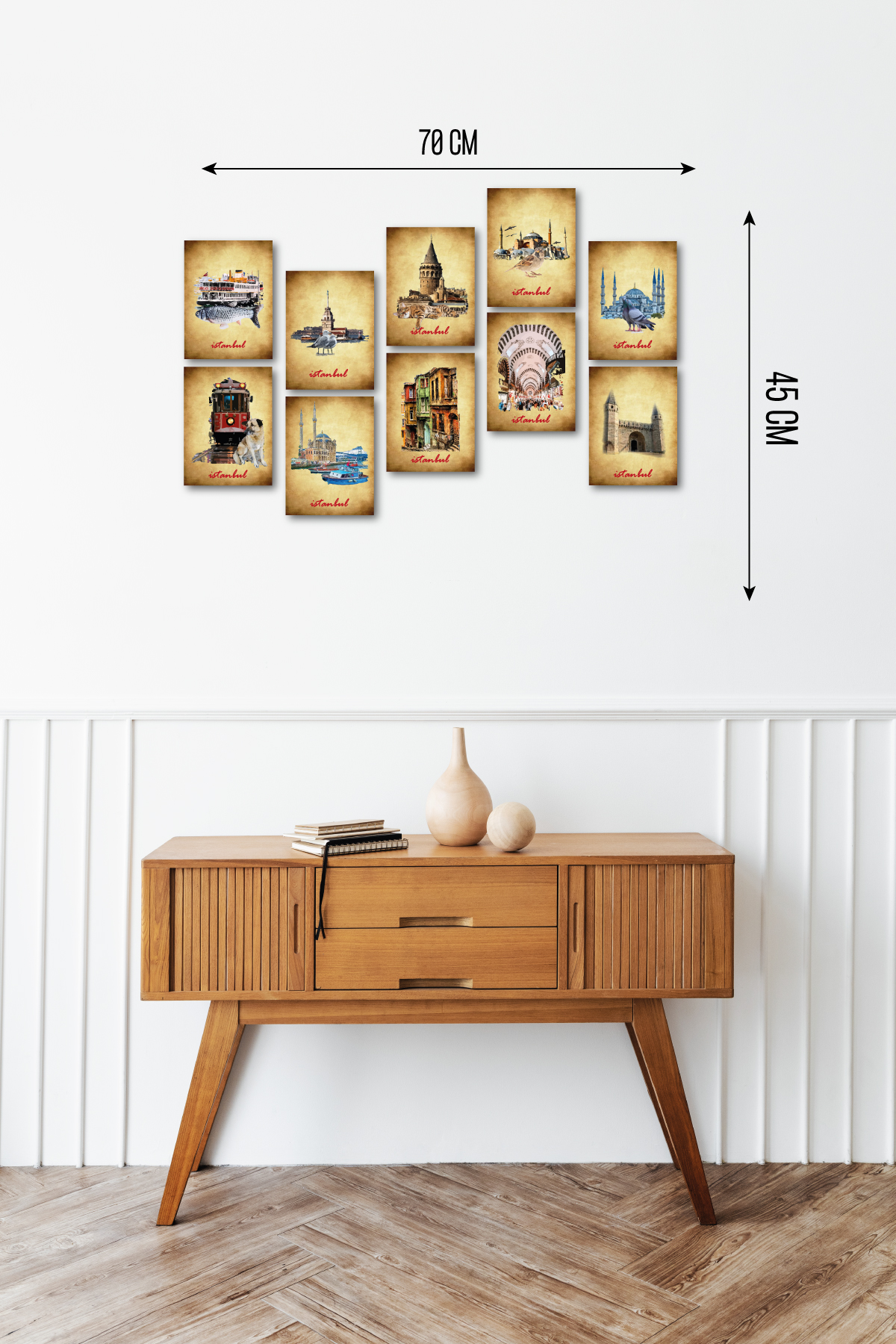İstanbul, Galata Kulesi, Kız Kulesi, Ayasofya 13,5x18 Cm 10'lu Ahşap Tablo Seti İstanbul, Galata Kulesi, Kız Kulesi, Ayasofya 13,5x18 Cm 10'lu Ahşap Tablo Seti