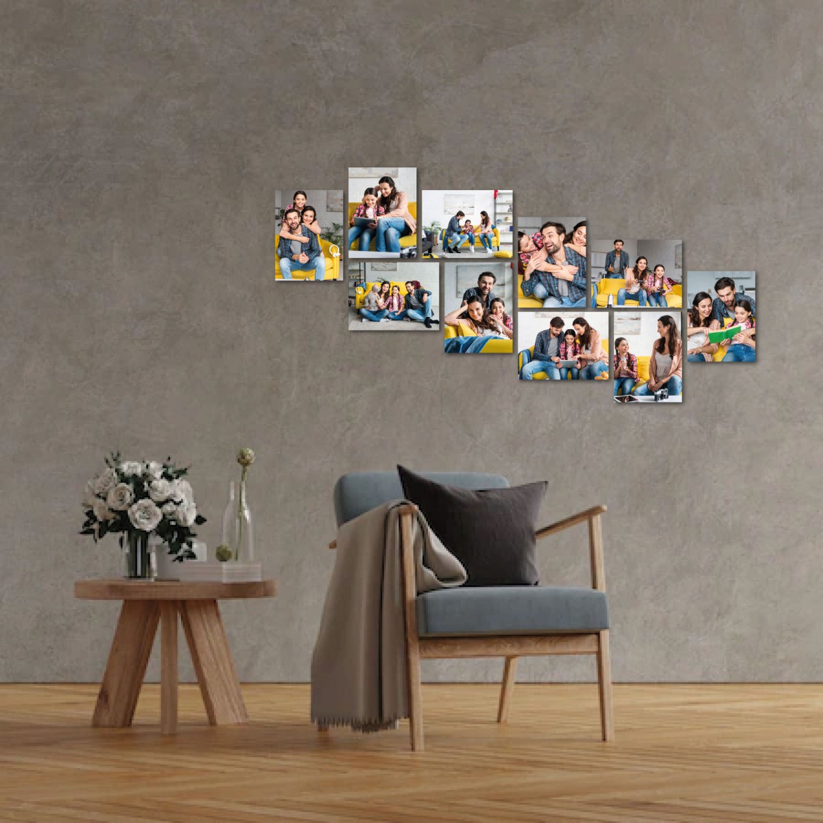 Kişiye Özel 13,5x18 cm 10'lu Aile Fotoğrafı Ahşap Tablo Seti Kişiye Özel 13,5x18 cm 10'lu Aile Fotoğrafı Ahşap Tablo Seti