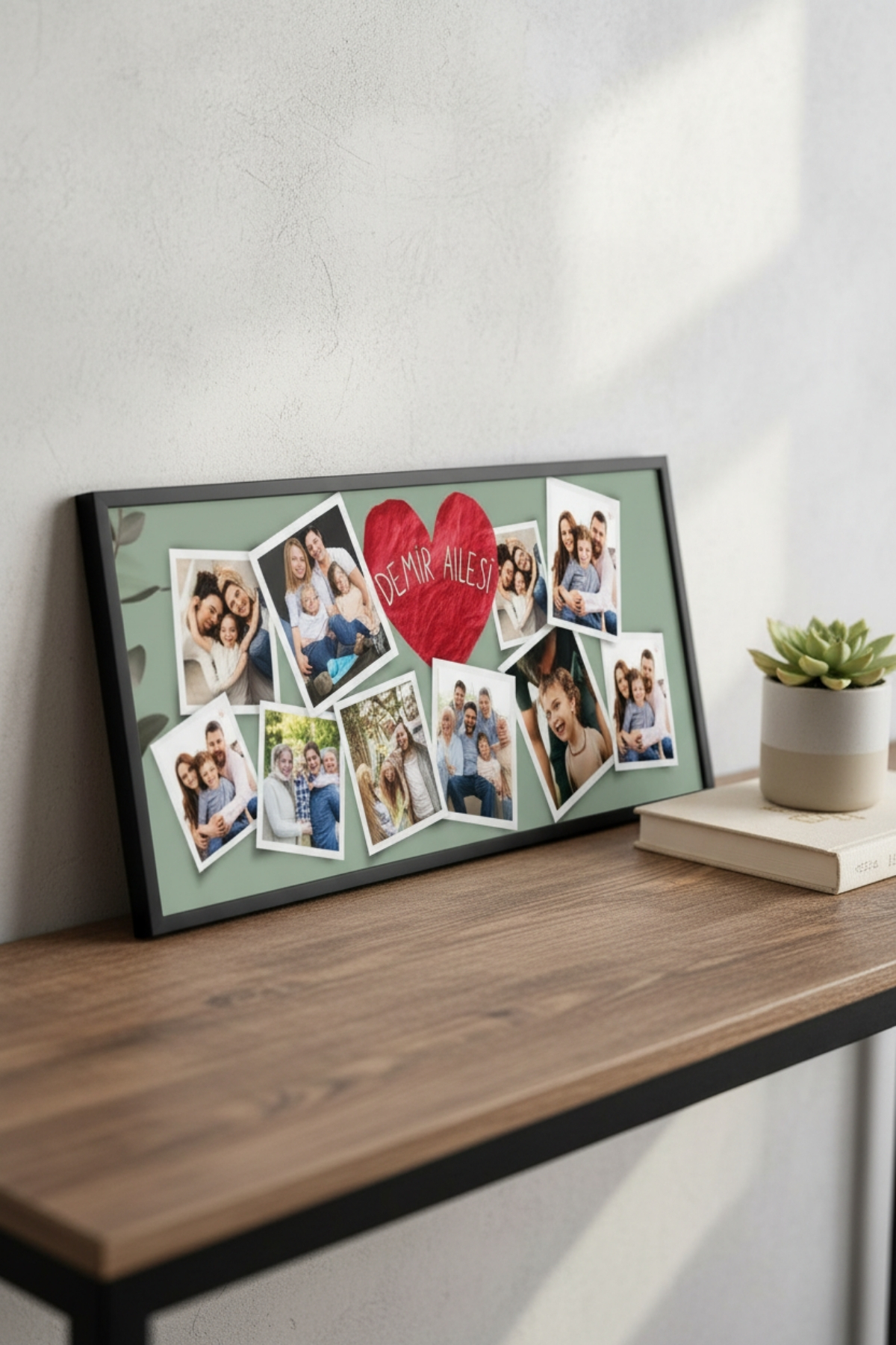 Kişiye Özel Aile Fotoğraf Kolaj Tablosu – İsimli Anı Tablosu | Dekoratif Duvar Tablosu