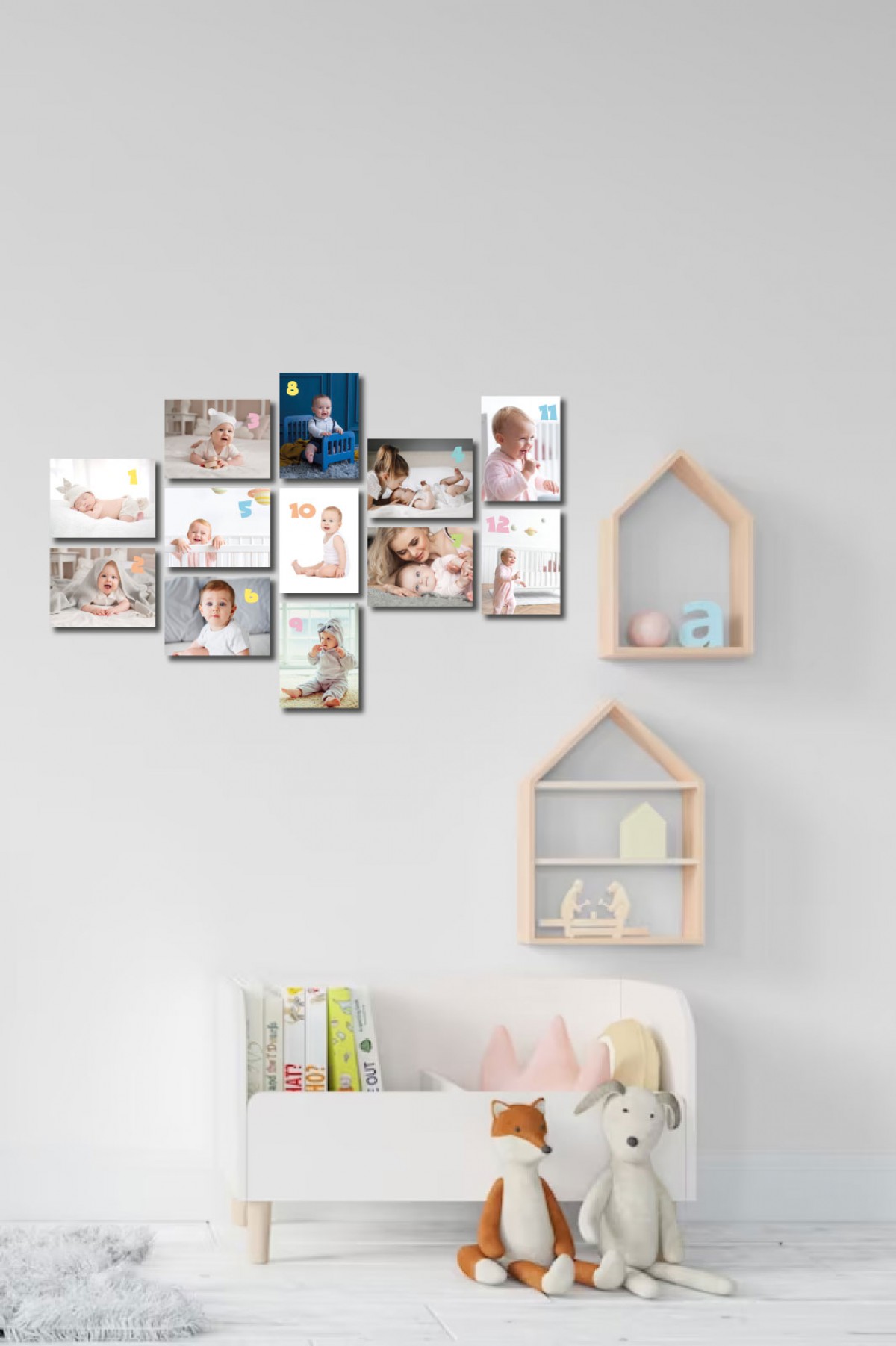 Kişiye Özel Bebeğimin ilk 12 Ayı 13,5 x 18 Cm 12'li Ahşap Tablo Seti Kişiye Özel Bebeğimin ilk 12 Ayı 13,5 x 18 Cm 12'li Ahşap Tablo Seti