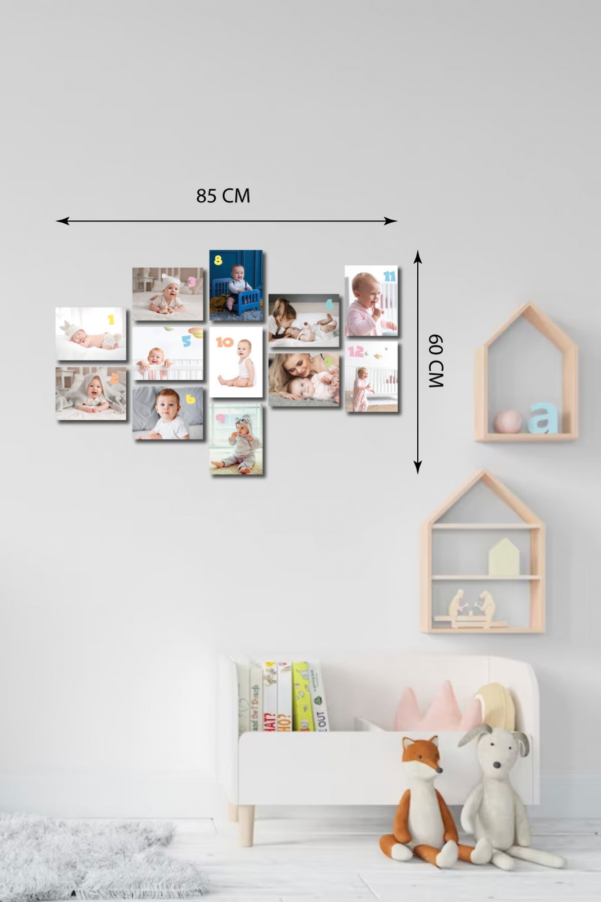 Kişiye Özel Bebeğimin ilk 12 Ayı 13,5 x 18 Cm 12'li Ahşap Tablo Seti Kişiye Özel Bebeğimin ilk 12 Ayı 13,5 x 18 Cm 12'li Ahşap Tablo Seti