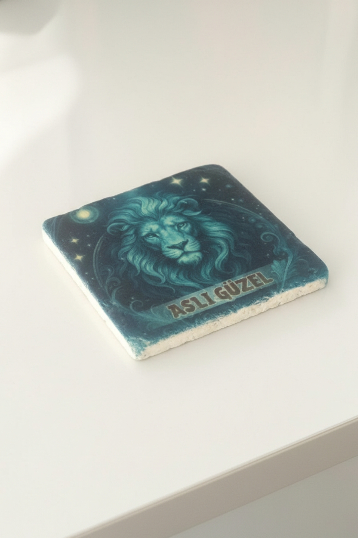 Kişiye Özel Mermer Bardak Altlığı | Burcunuza Özel Baskı | Doğum Günü Hediyesi