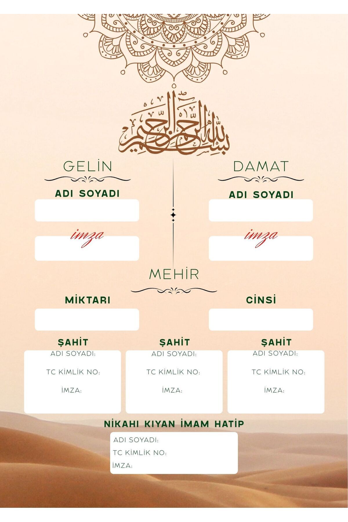 Kişiye Özel Nikah Akdi Cüzdanı