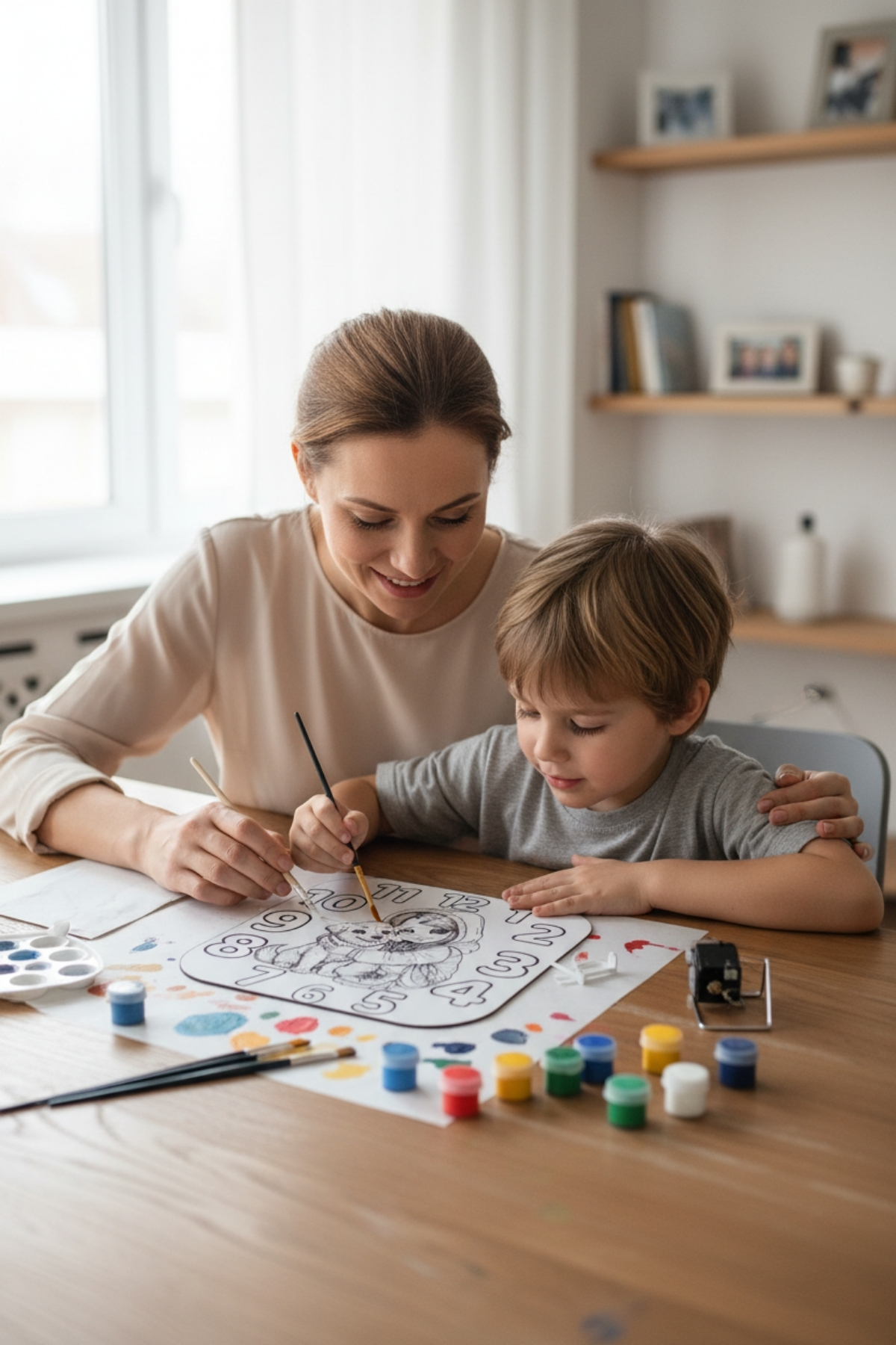 Kız Çocuk Duvar Saati Boyama Seti – Kendin Yap Eğitici Hobi Seti - Eğitici Oyuncak