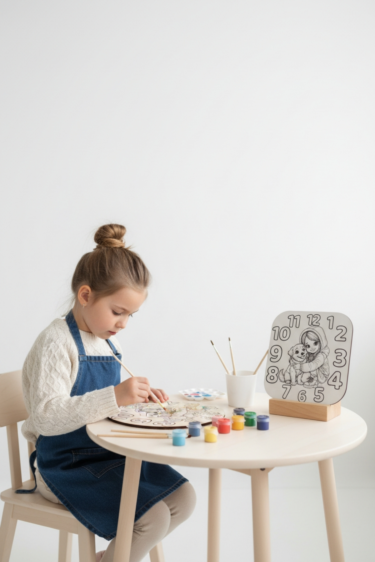 Kız Çocuk Duvar Saati Boyama Seti – Kendin Yap Eğitici Hobi Seti - Eğitici Oyuncak