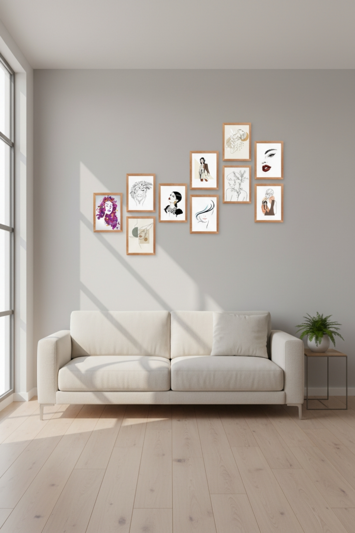 Minimalist Women Design 13,5x18 Cm 10'lu Ahşap Tablo Seti Minimalist Women Design 13,5x18 Cm 10'lu Ahşap Tablo Seti