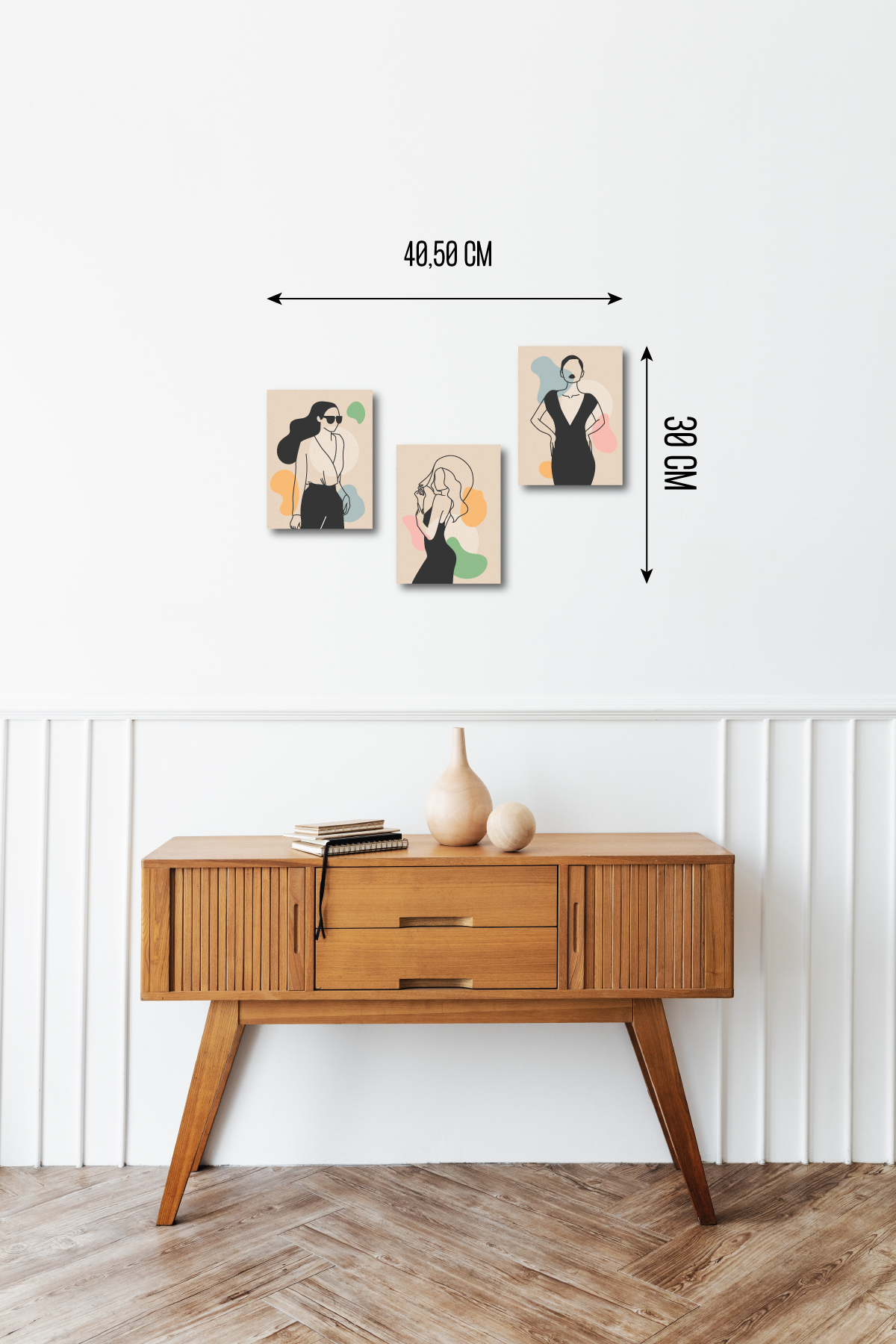 Minimalist Women Design 13,5x18 Cm 3'lü Ahşap Tablo Seti Minimalist Women Design 13,5x18 Cm 3'lü Ahşap Tablo Seti