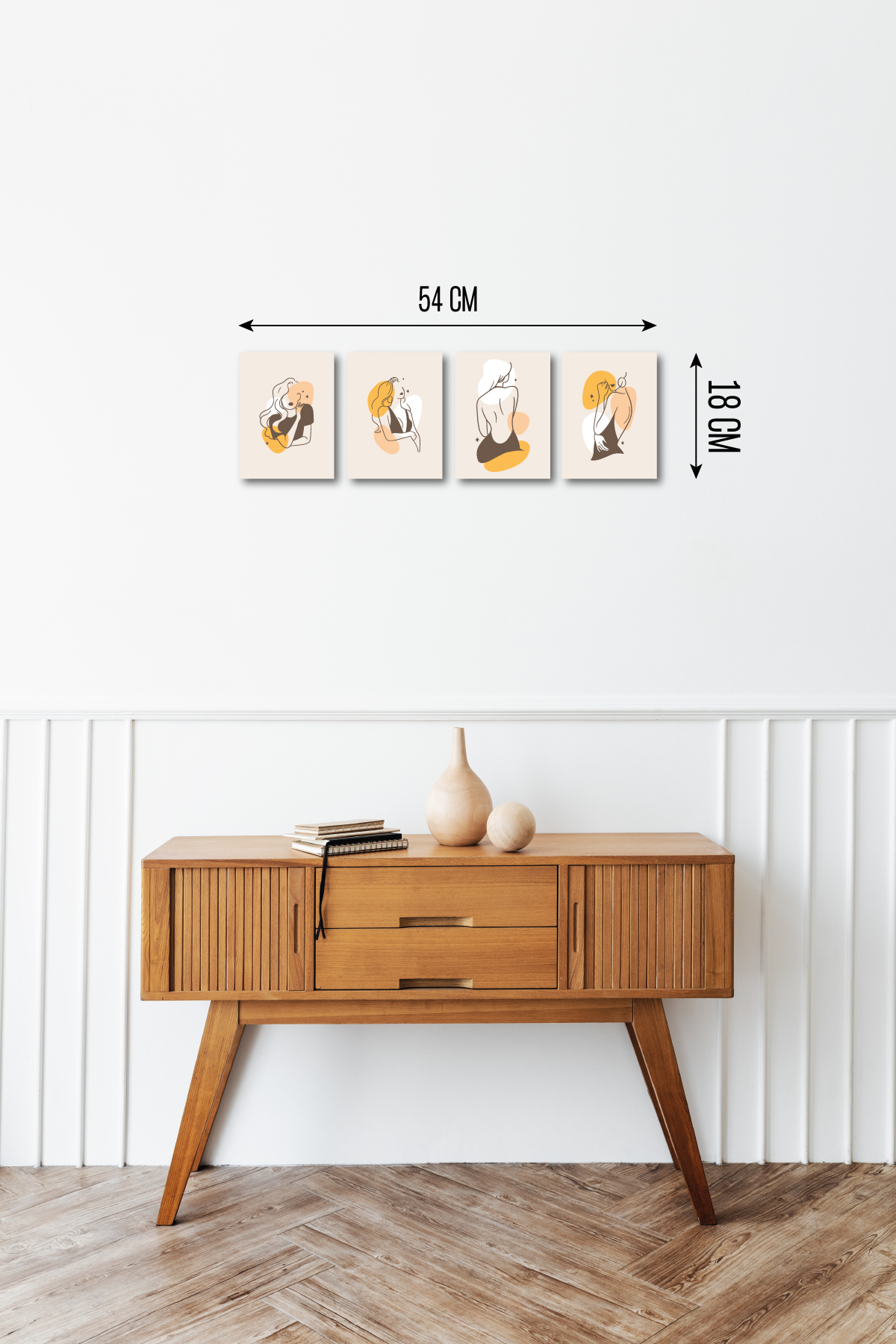 Minimalist Women Design 13,5x18 Cm 4'lü Ahşap Tablo Seti Minimalist Women Design 13,5x18 Cm 4'lü Ahşap Tablo Seti