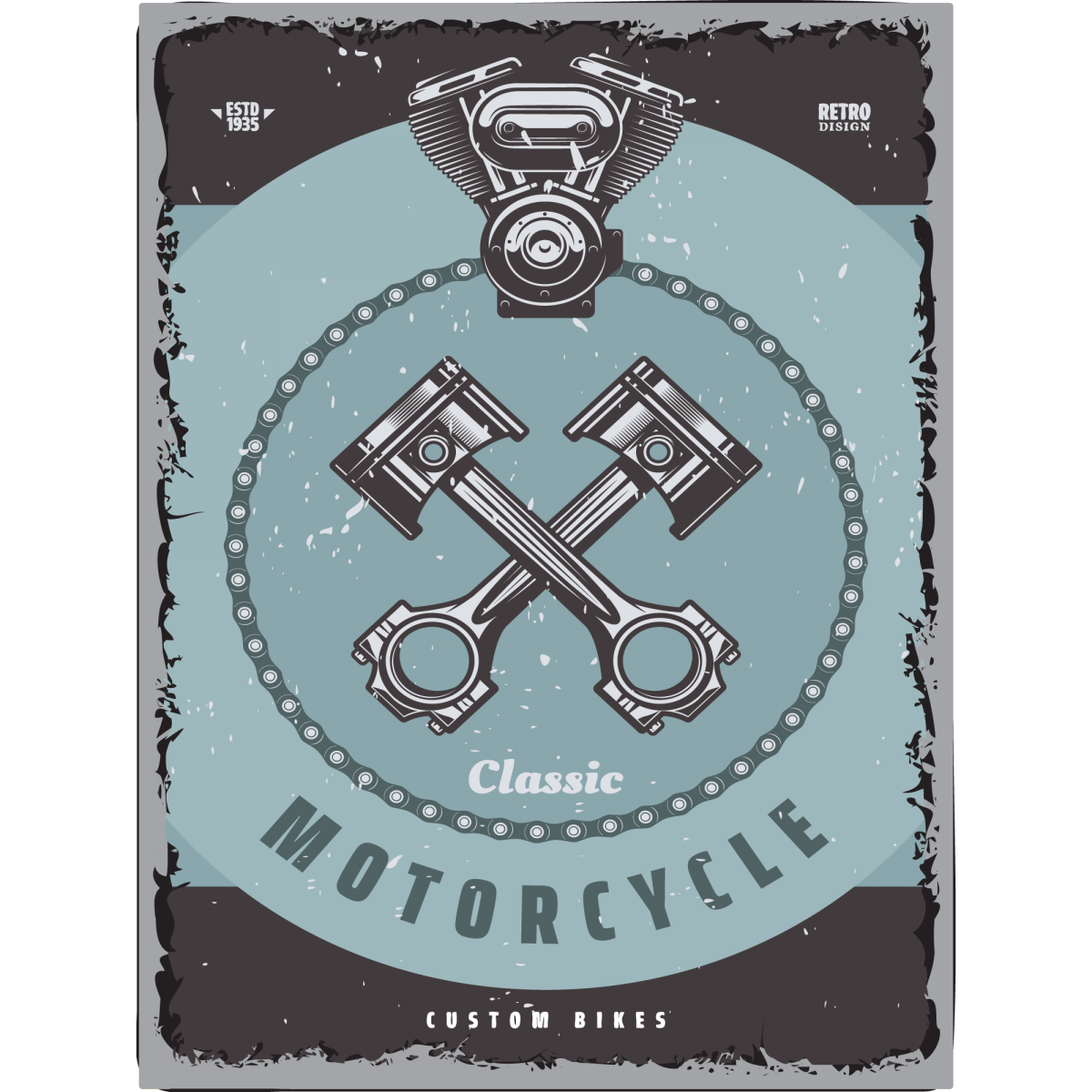 Motosiklet Tasarımlı 13,5x18 cm Retro 10'lu Ahşap Tablo Seti, Vintage Tablo Motosiklet Tasarımlı 13,5x18 cm Retro 10'lu Ahşap Tablo Seti, Vintage Tablo