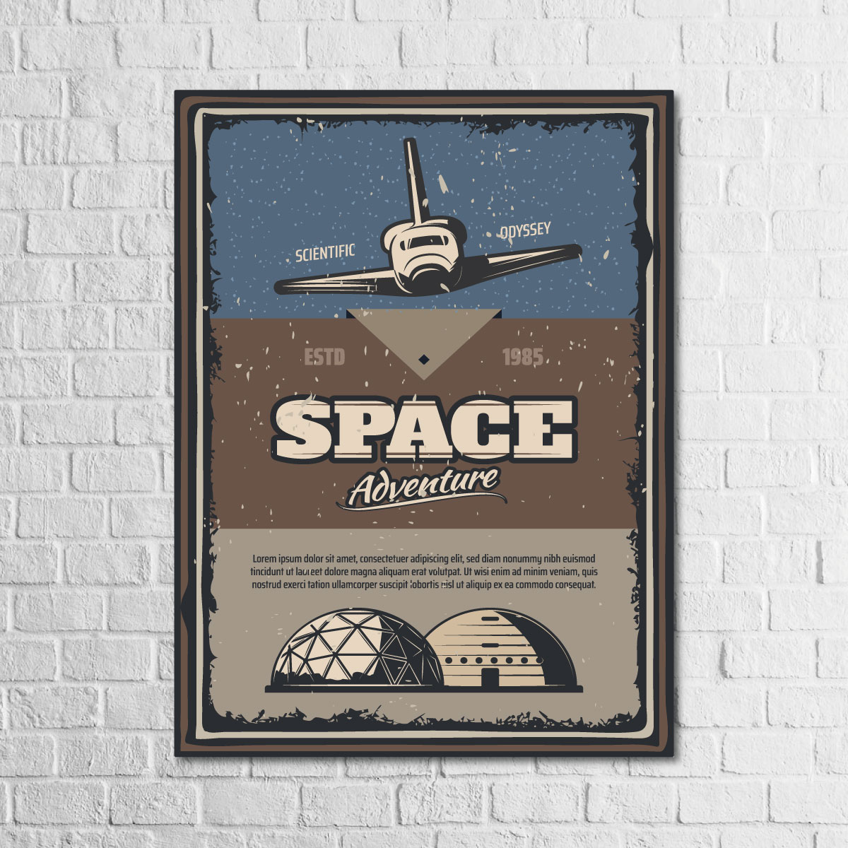 Space Adventure 13,5x18 Ahşap Retro Tablo