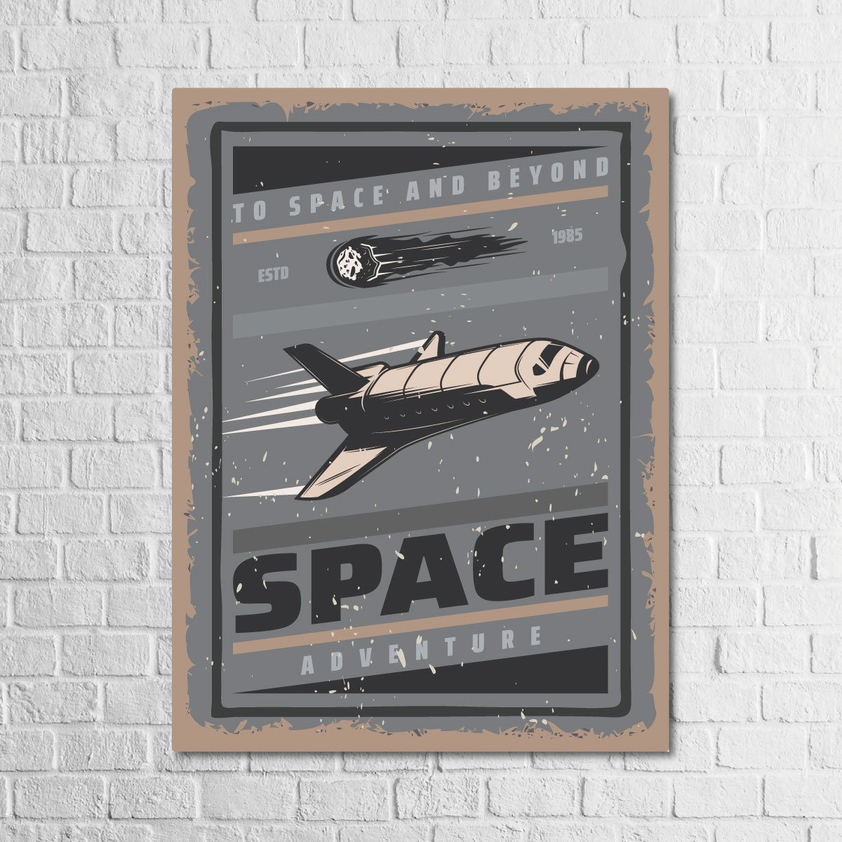 Space Adventure 13,5x18 Ahşap Retro Tablo Space Adventure 13,5x18 Ahşap Retro Tablo