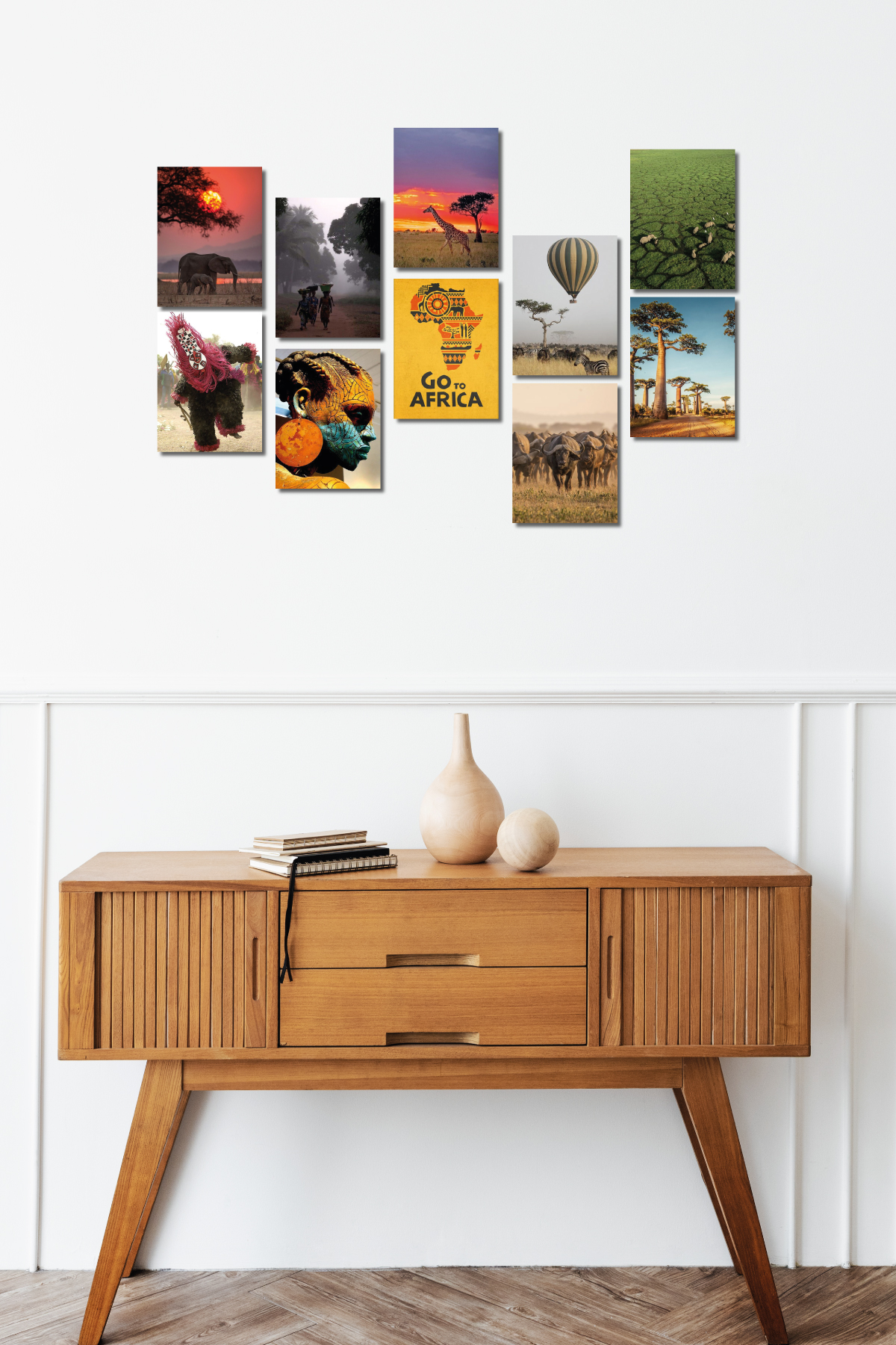 Time in Africa 13,5 x 18 Cm 10'lu Ahşap Tablo Seti Time in Africa 13,5 x 18 Cm 10'lu Ahşap Tablo Seti