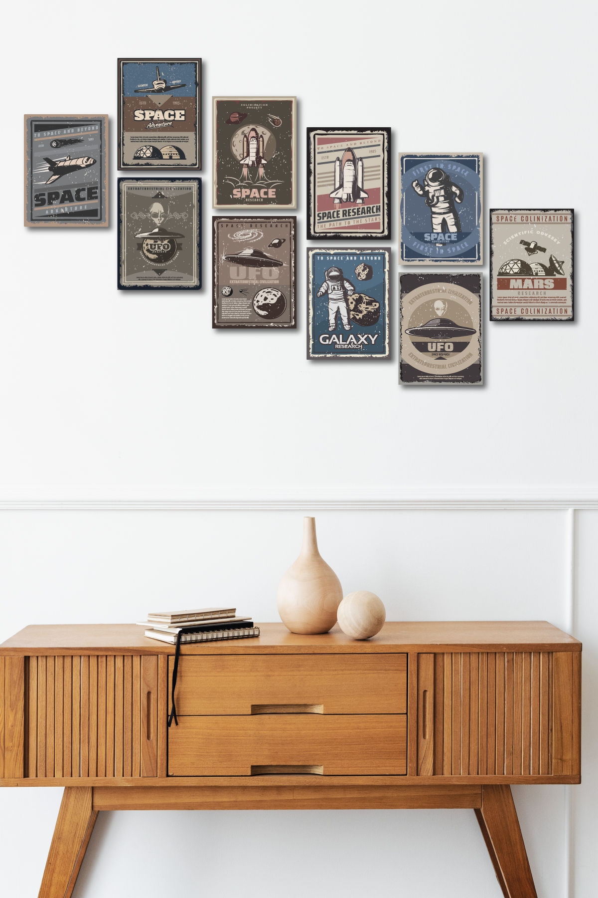Uzay Temalı 13,5x18 Cm 10'lu Ahşap Tablo Seti Uzay Temalı 13,5x18 Cm 10'lu Ahşap Tablo Seti