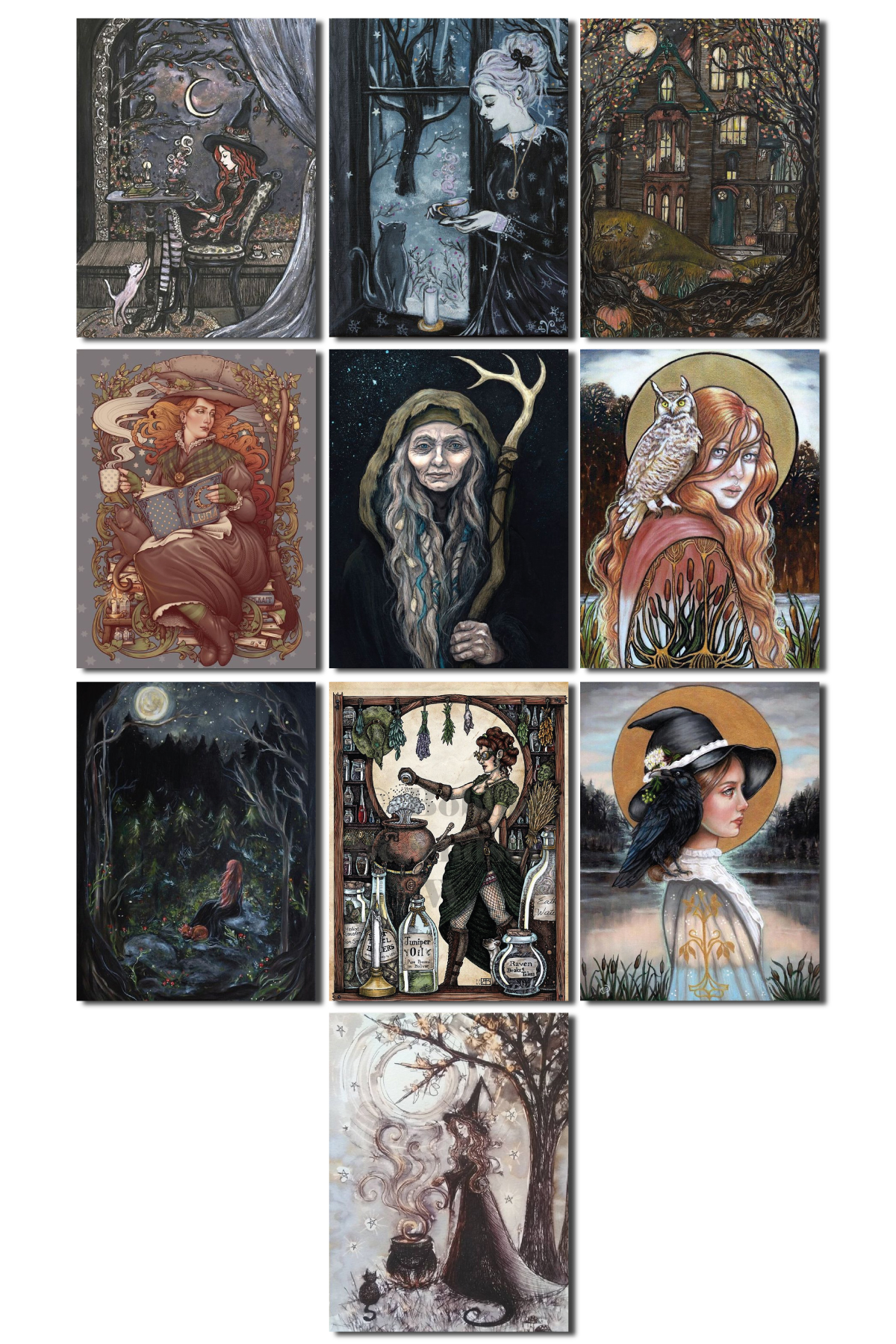 Witches Time 13,5 x 18 Cm 10'lu Ahşap Tablo Seti Witches Time 13,5 x 18 Cm 10'lu Ahşap Tablo Seti