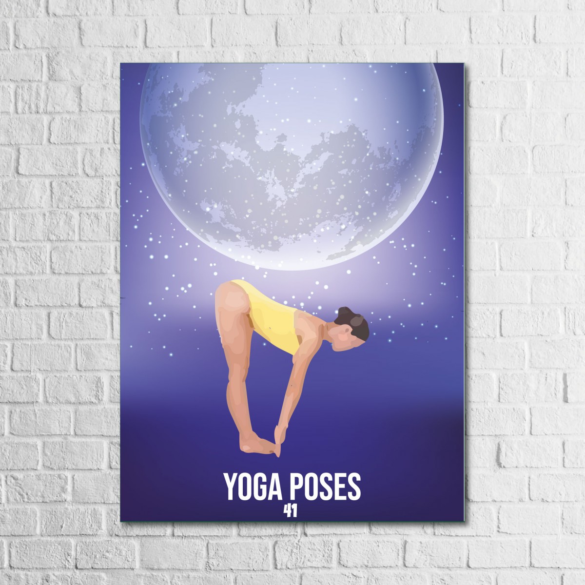 Yoga Serisi Yoga Poses-41 13,5x18 cm Ahşap Tablo, Yoga Tablo
