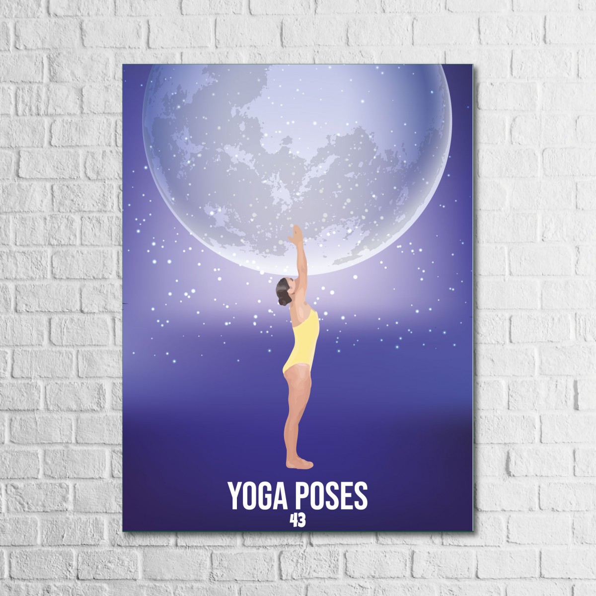 Yoga Serisi Yoga Poses-43 13,5x18 cm Ahşap Tablo, Yoga Tablo