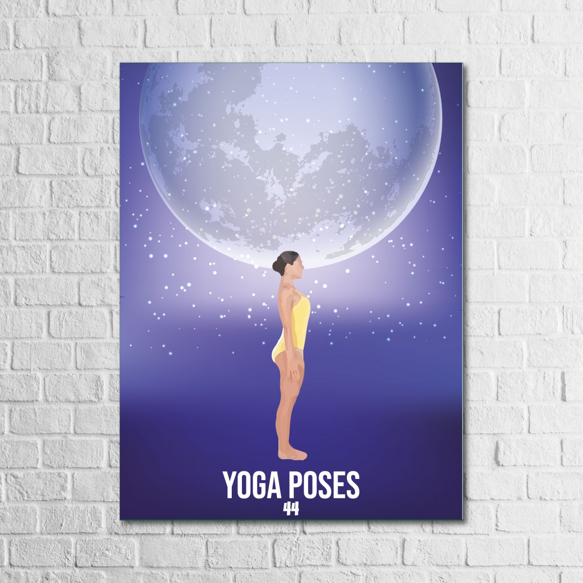 Yoga Serisi Yoga Poses-44 13,5x18 cm Ahşap Tablo, Yoga Tablo