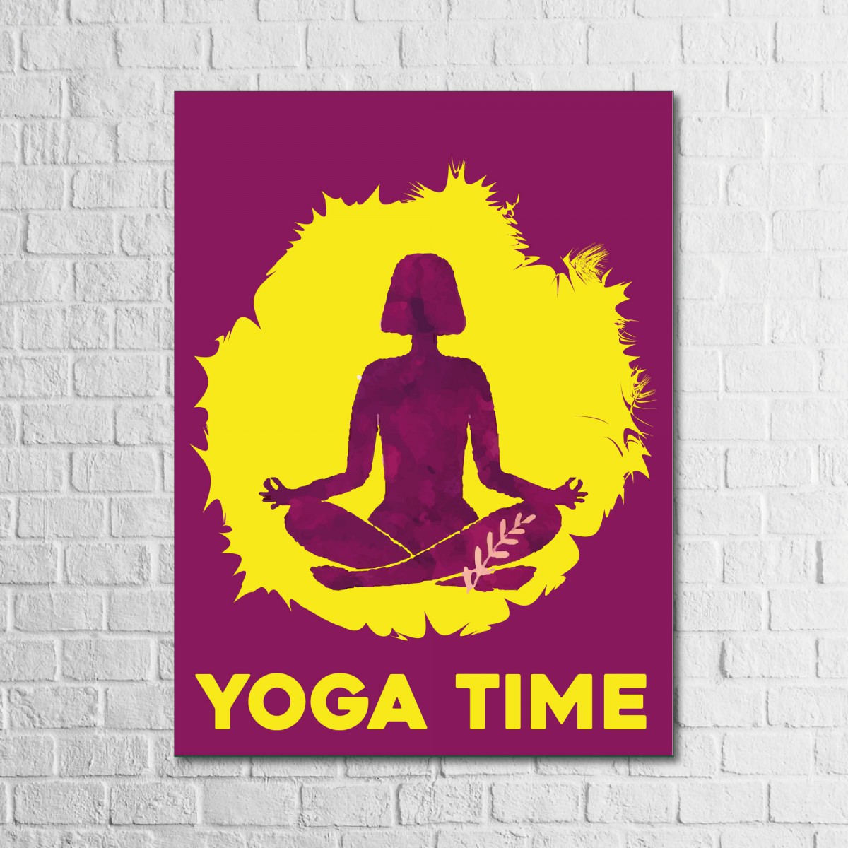 Yoga Time 13,5x18 cm Ahşap Tablo, Yoga Tablo