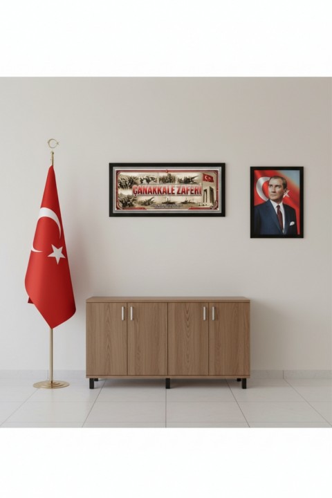 18 Mart Çanakkale Zaferi Tablosu 60x25 cm Çerçeveli – Okul Panosu