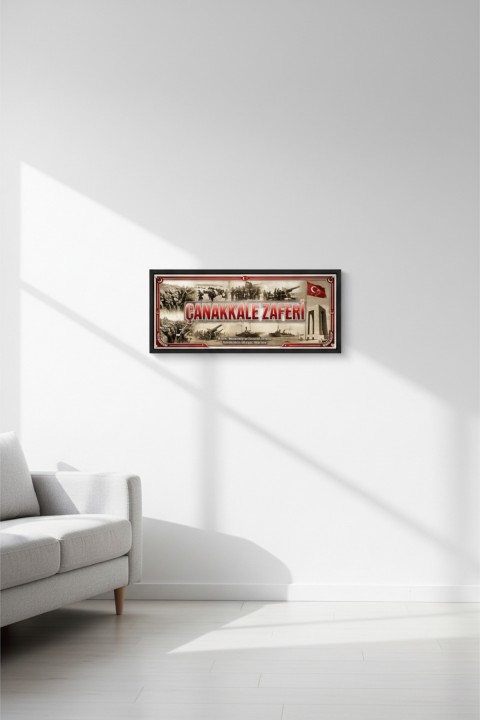 18 Mart Çanakkale Zaferi Tablosu 60x25 cm Çerçeveli – Okul Panosu