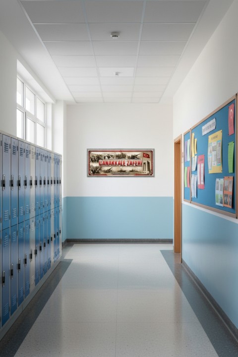 18 Mart Çanakkale Zaferi Tablosu 60x25 cm Çerçeveli – Okul Panosu