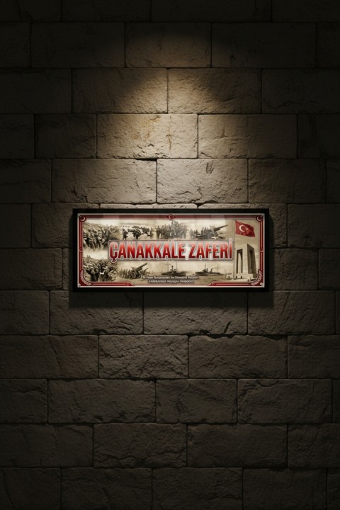 18 Mart Çanakkale Zaferi Tablosu 60x25 cm Çerçeveli – Okul Panosu