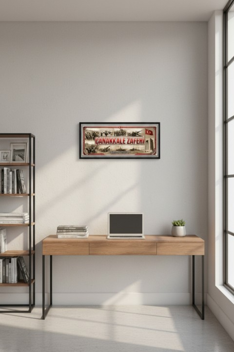 18 Mart Çanakkale Zaferi Tablosu 60x25 cm Çerçeveli – Okul Panosu