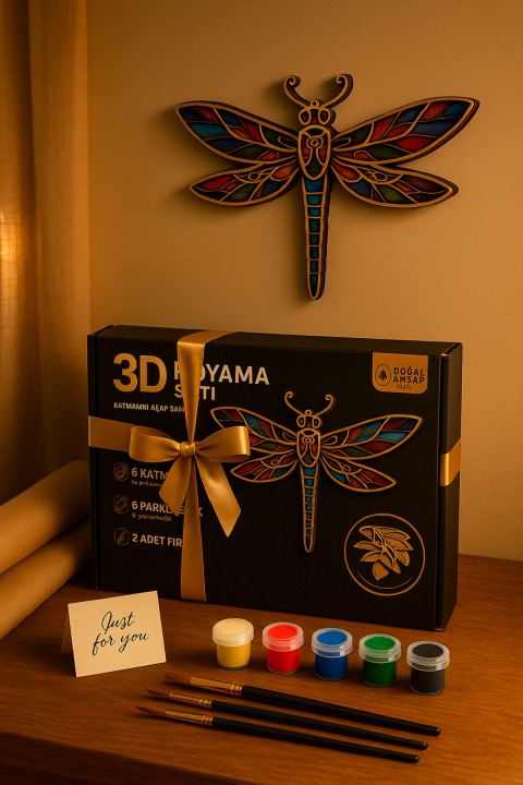 3D Boyama Seti 8 Katmanlı 6'lı Akrilik Boya Fırçalı