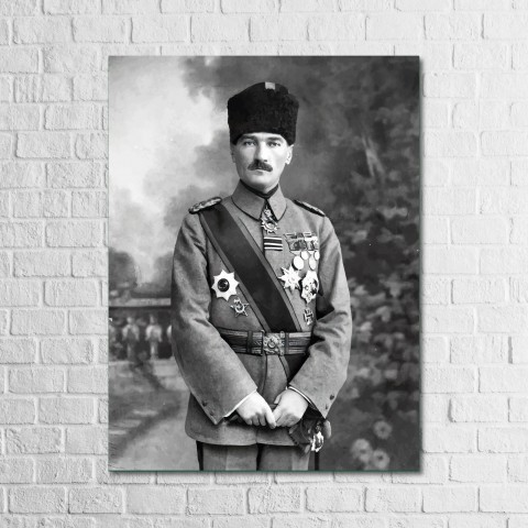 Atatürk Serisi, Mustafa Kemal Atatürk 13,5x18 cm Ahşap Tablo
