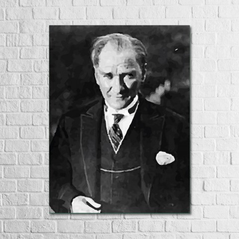Atatürk Serisi, Mustafa Kemal Atatürk 13,5x18 cm Ahşap Tablo