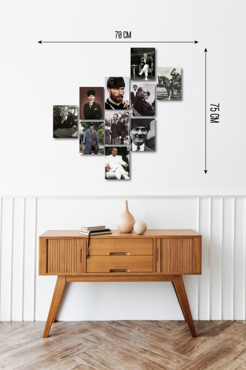 Atatürk Fotoğrafları Tablo  13 x 18 Cm 10 lu Ahşap Tablo Seti Atatürk Fotoğrafları Tablo  13 x 18 Cm 10 lu Ahşap Tablo Seti