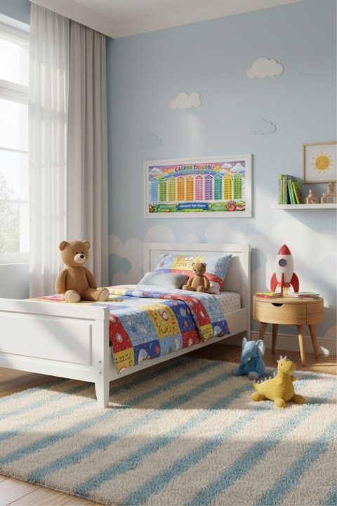 Çerçeveli Çarpım Tablosu – Eğitici İlkokul Matematik Duvar Tablosu | Çocuk Odası & Sınıf Posteri